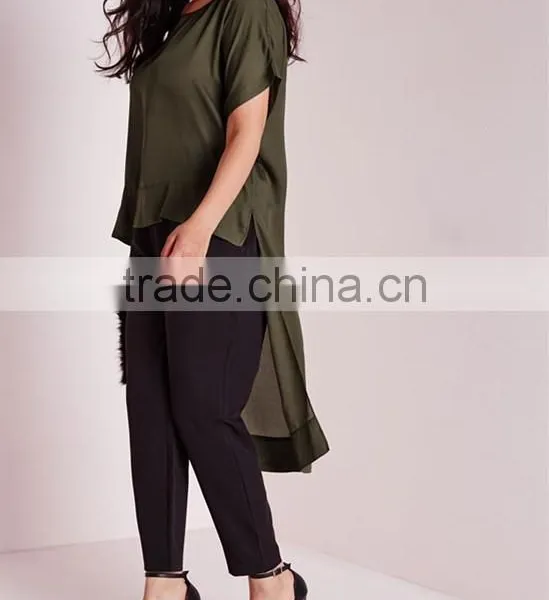 Tops for Women 2016 Plus Size Cap Sleeve Fancy Chiffon Tops HST3801 photo-4