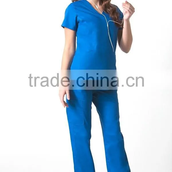 Custom V Neck Hospital Uniform Fitted Clinical Medical Scrubs Uniforms photo-2