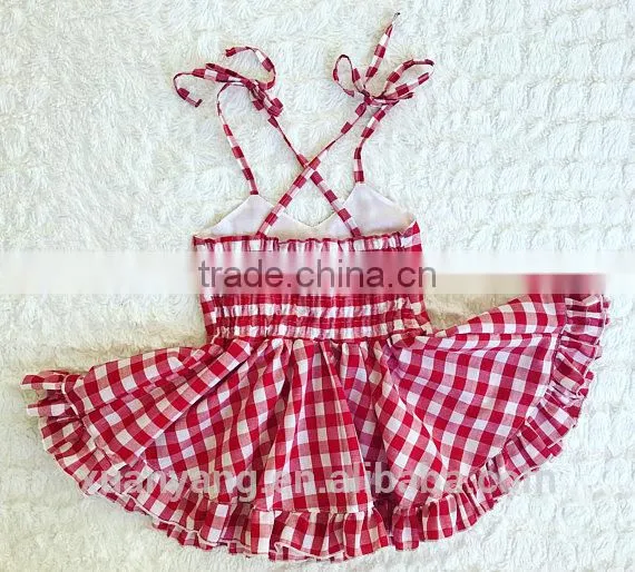 2017 Wholesale Lovely Plaid Kids Clothes New Fashion Party Frocks Designs Children Girl Dress photo-2