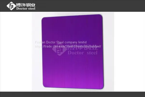 Hi-quality Violet Hairline Stainless Steel Sheet for Decorative Material photo-4