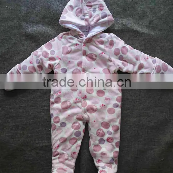 Wholesale OEM Winter Newborn Baby Clothes Clothing Colorful Baby Romper With Hood