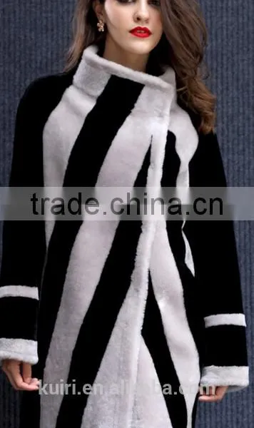 New Arrival 2016 Formal Sheep Shearing Overcoat Female Long Design Fashion Thermal Sheep Wool Fur Coat photo-2