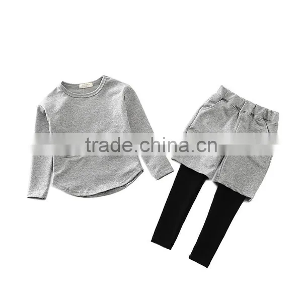2017 New Arrival Kids T-shirt+pants Boutique Baby Wear Cotton Child Girls Clothing Set
