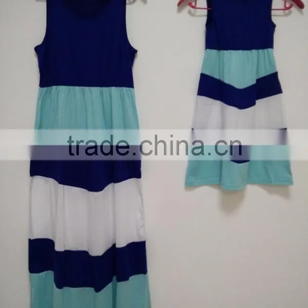 2017 Summer Matching Mother Daughter Dresses Clothes Long Maxi Dress Family Look Mommy and me Clothes Mom and Daughter Dress photo-6