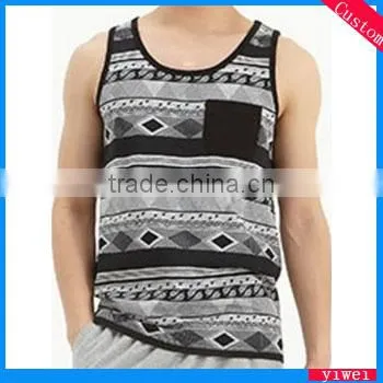 Printed No Collar Vest For Men Sale