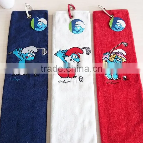 100% Cotton Tri-fold Customized Embroidered Logo Golf Towels photo-3
