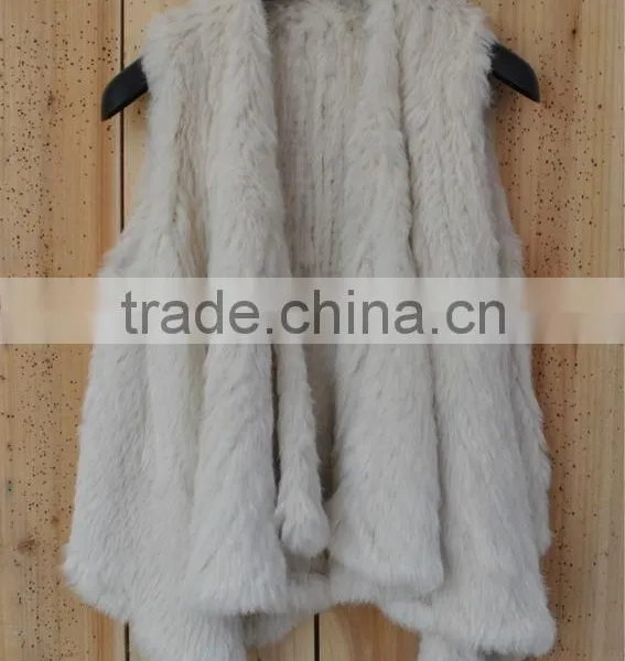 YR505 Wholesale Factory Genuine Rabbit Fur Material Top Quality Fur Vest photo-5