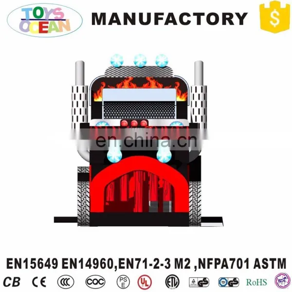 Fire Truck Inflatable Train Obstacle Bounce Playground Combo Course photo-4