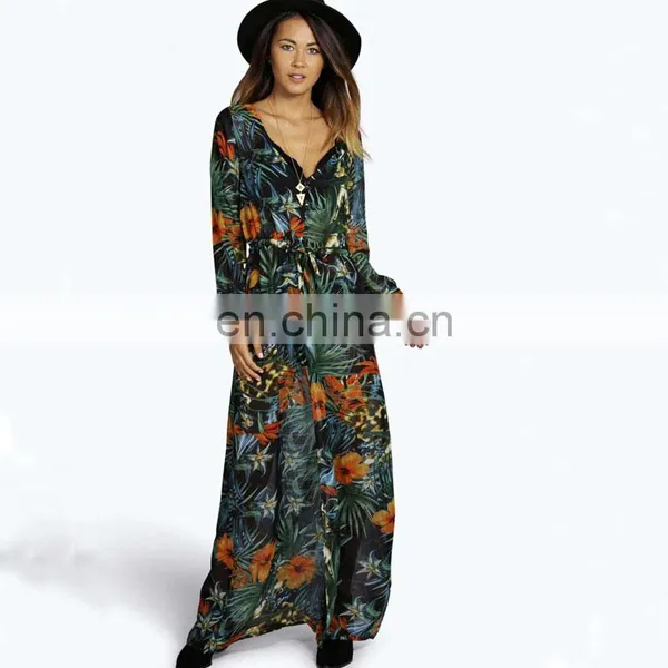 Hot Fashion Ladies Long Sleeve Fancy Maxi Dress photo-5