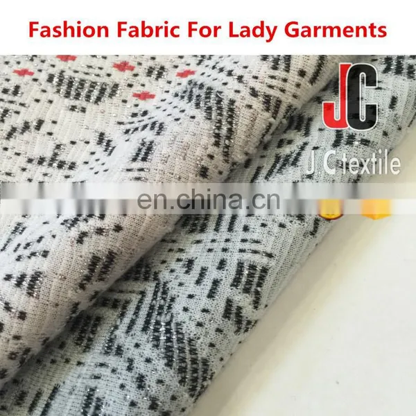 B2794 JC ShaoxingT/R Span Lurex Knit Jacquard Fabric Polyester Elastane Fabric photo-2