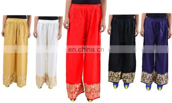Latest Embroidery Design Rayon Free Size Palazzo Pants (5 Color Available) photo-2
