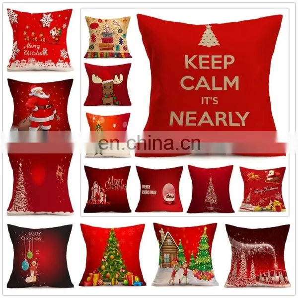 Dropshipping Christmas Festival Pattern Car Sofa Pillowcase With Decorative Head Restraints Home Sofa Pillowcase