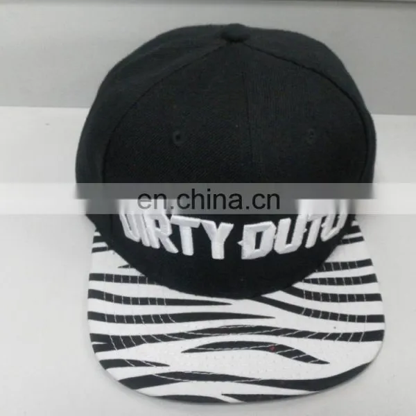 100% Acrylic 6 Panel Flat Brim Snapback Cap With Custom Embroidery Logo photo-5