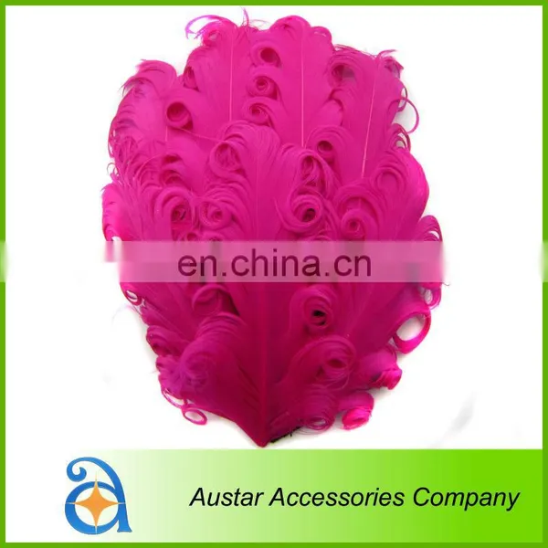 HOT SELL! White / Black Curly Goose Feather Pads,Curled Feather Pads for Headband photo-5
