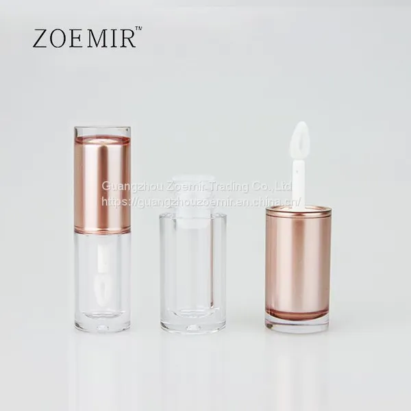 Custom High Quality Empty Pink Gold Lip Gloss Tube Liquid Lipstick Tube