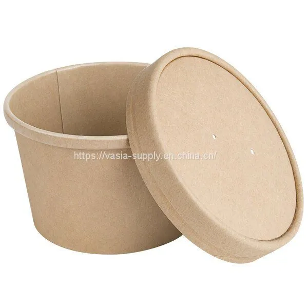 Souper Food Container 26oz Kraft- Large Takeaway Soup, Ice Cream Container- Brown Microwavable Souper Cups photo-4