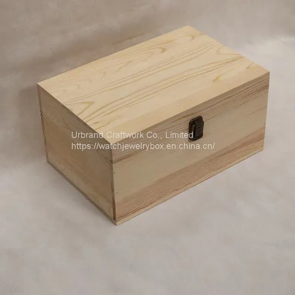 Solid Wood Storage Box Flip Tea Box Antique Hinge Buckle Cover Jewelry Box photo-4