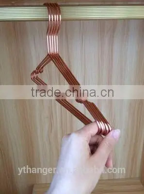 YY471high Quality Red Copper Metal Clothes Hanger Gold Wire Metal Hanger for Shirt photo-4