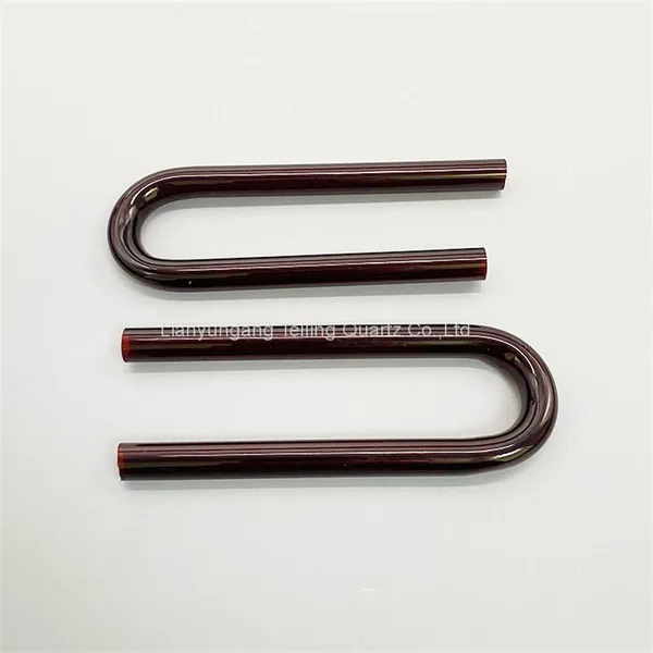U-shaped Red Quartz Glass Tube Ruby Quartz Tube photo-4