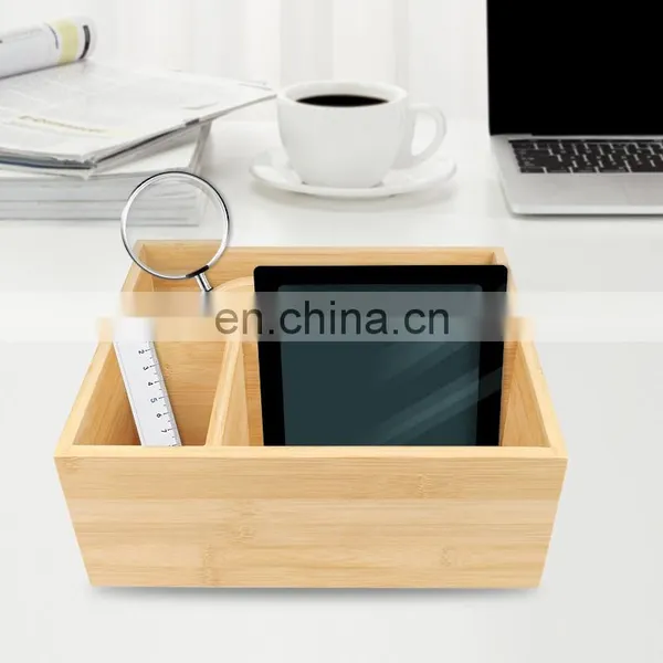 Compact Bamboo Wood Tea Organizer 3 Divided Sections Attached Handle Holder for Tea Bags Coffee Packets Sugar Sweeteners photo-4