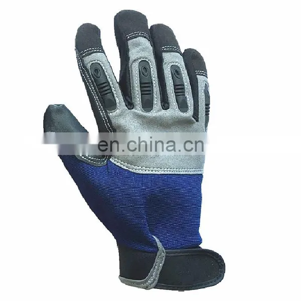 Best Quality Industrial Construction Synthetic Leather Mechanic Work Hand Gloves Safety Welding Gloves photo-3