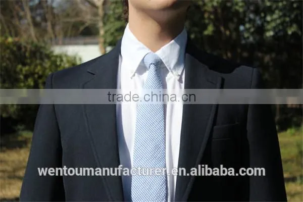 Mens Navy Seersucker Tie photo-3