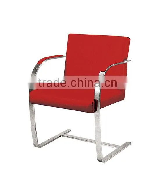 Replica Graceful European Design Stainless Steel Genuine Leather Brno Chair ByLudwing Mies Van Der Rohe for Office photo-6