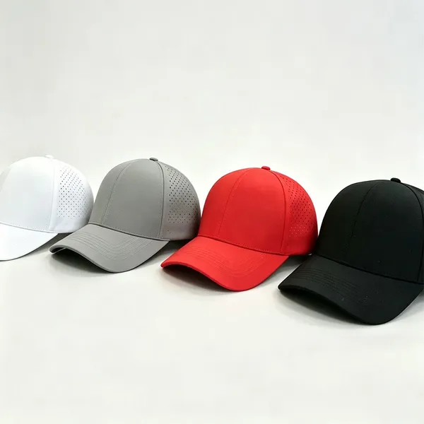 Custom Waterproof Laser Cut Camper Hat Cap Perforated Performance Golf Hat Breathable for Outdoor Running photo-3