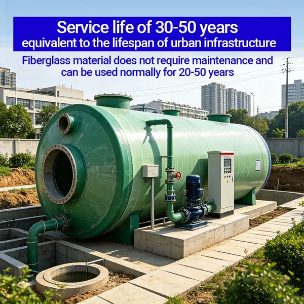 Three Chamber FRP Integrated Sewage Pump Station Rural Toilet Renovation Pump Station