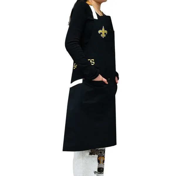 Adjustable Strap Kitchen Aprons Multi Pockets Full Length Stain Resistant Household Cooking Service Aprons photo-2