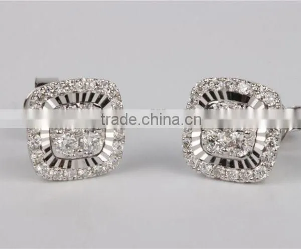 Bright Zircon Stone Silver Earring Plug Earring Tunnel photo-3