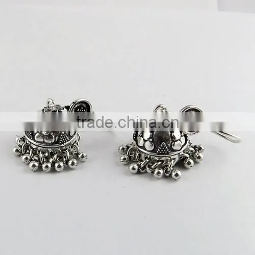 Dazzling Rava Work Jhumka ! Oxidized 925 Sterling Silver Earring, Online Silver Jewelry, Silver Jewelry Wholesaler photo-5