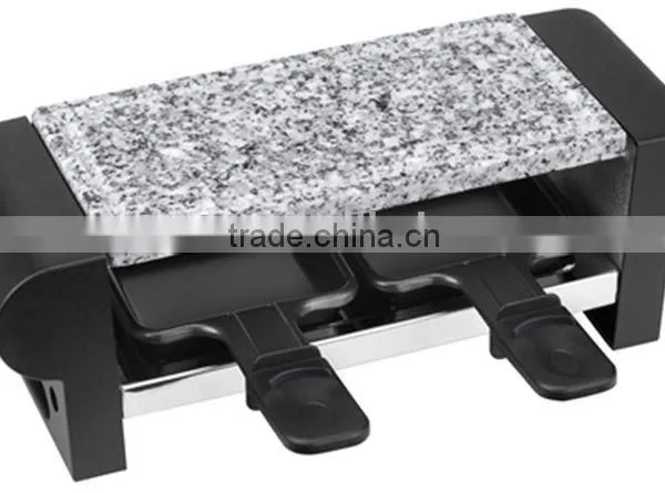 350W Mini Size Electric Stone Raclette Grill for 2 Persons Home Use RG-002S photo-2