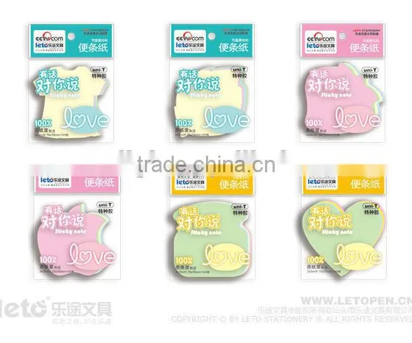 3*3 Inch Shaped Sticky Notes Sticky Note Pad for 4 Color Layers 6103
