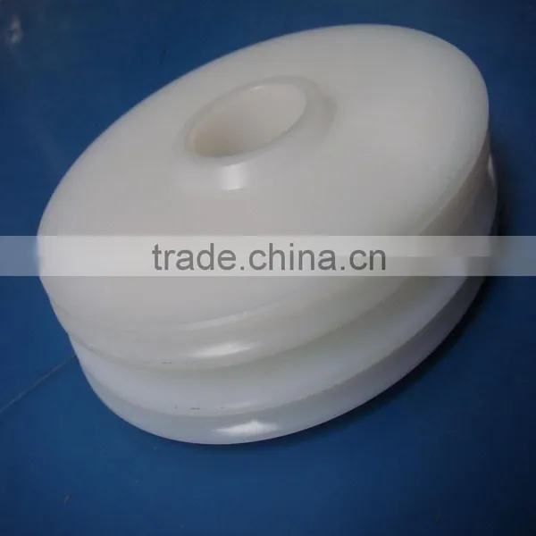 Engineering Plastic White Custom Cnc Machining Polyethylene Uhmwpe Plastic Pulley Wheels / Sheaves photo-2