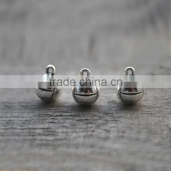 Silver Volleyball Charms Antique Silver Metal I Love Volleyball Sport Charm Volleyball Pendants Jewelry
