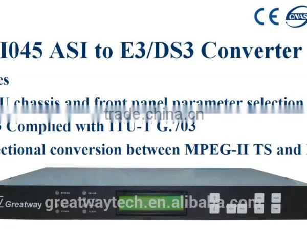 GASI045 ASI to E3/DS3 CATV Digital Headend Converter/ASI to E3/DS3 Adapter,