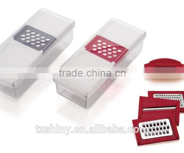 Multi-Blade Plastic Vegetable Grater With Container Kitchen Box Grater With Interchangeable Stainless Steel Blade photo-2