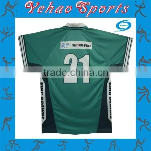 Custom Rugby Team Polo Collar Rugby Jersey With Sponsor Logo photo-2