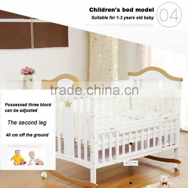 Baby Furniture Wood Children Bed Wooden Baby Cribs Pine Toddler Bed photo-3