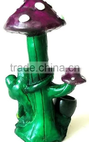 Figurine Shaped Hand Crafted Smoking Pipes - Frog W/. Tall Mush photo-3