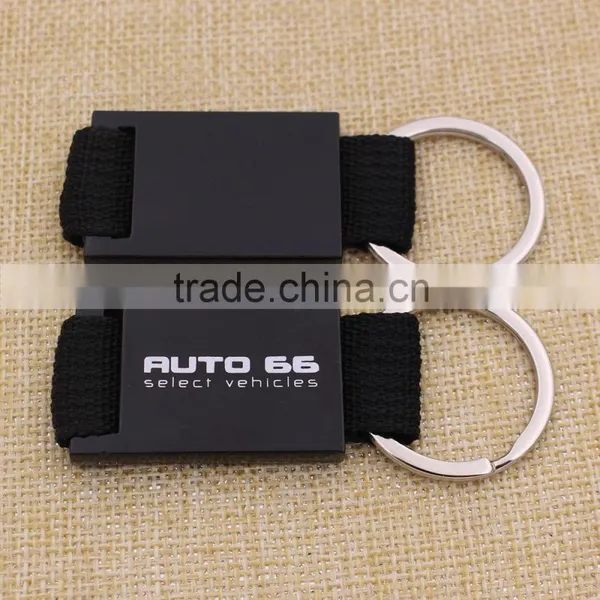 Easy Design Black Leather Keychain/zinc Allloy Keychain Leather With Woven Belt photo-3