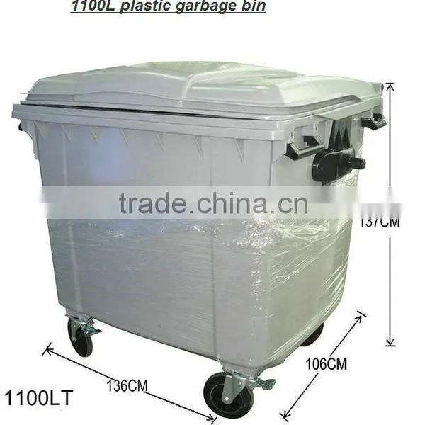 NEW Large Hdpe 1100l Plastic Container for Garbage With Wheels photo-3