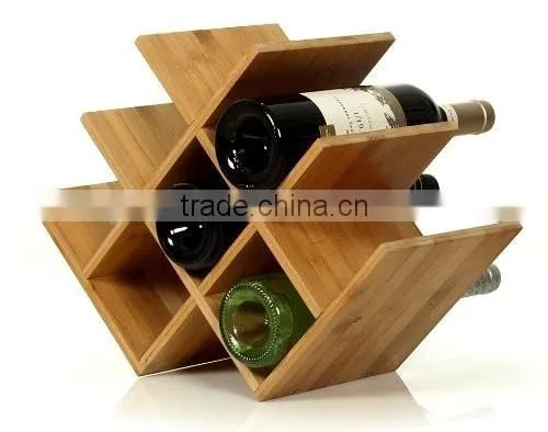 8 Bottle Bamboo Wine Rack Holder