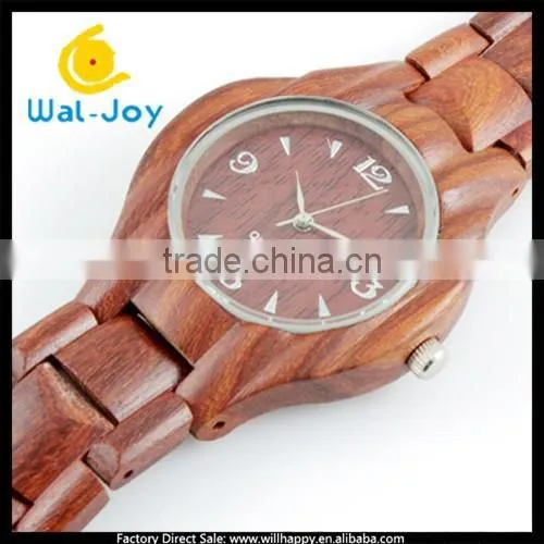 Vogue Hot Sale Charming Wood Case and Band Quartz Amazing Men Wrist Watch(WJ-3907)