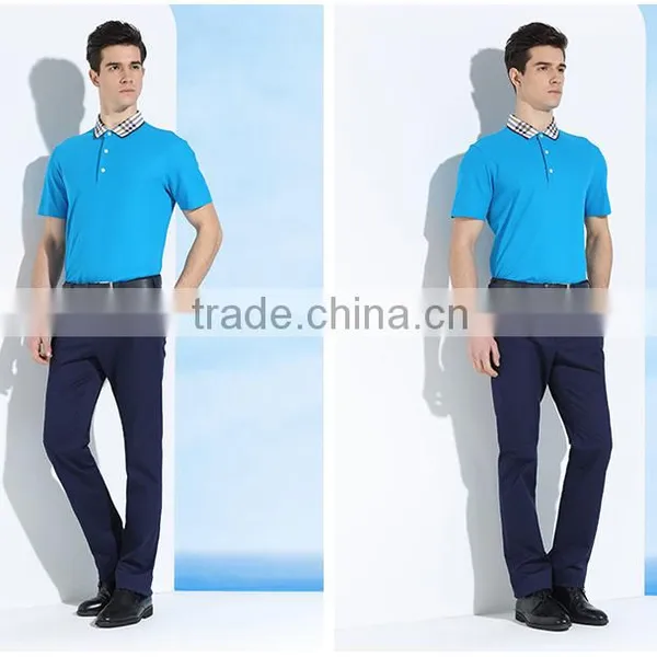 Men's Latest Golf Casual Business Plaid Neck Cotton Short Sleeve POLO Shirt photo-3