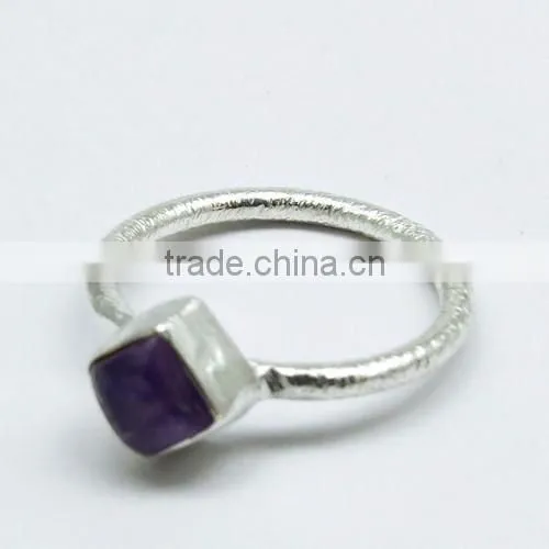 Square Shape Purple Amethyst 925 Sterling Silver Ring, Silver Jewelry Wholeseller, 925 Sterling Silver Jewelry photo-3