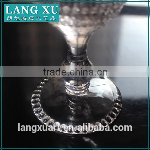LX-B047 Bead Design Thick Stem Crystal Red Wine Glass photo-3