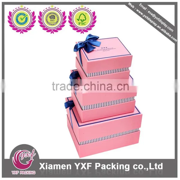 Paperboard Gift Box With Silk Ribbon Decoration photo-3