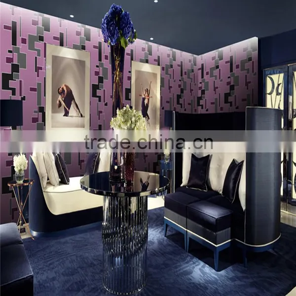 Gleaming Metallic Wallpaper in Gold Foil Purples Manufacture Foshan Guangdong ,China